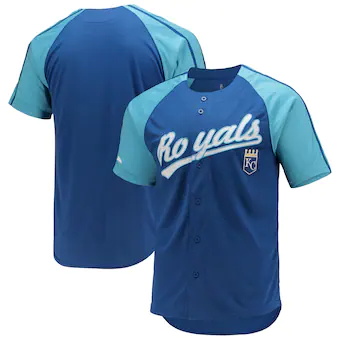 mens stitches royal kansas city royals button down raglan r